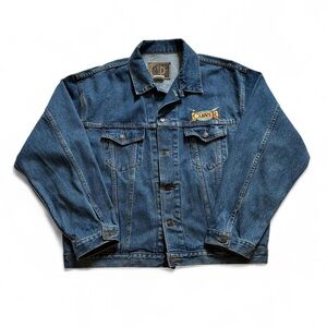 Vintage 1990s Boston Carver Sandwiches Embroidered Blue Denim Jacket XL
